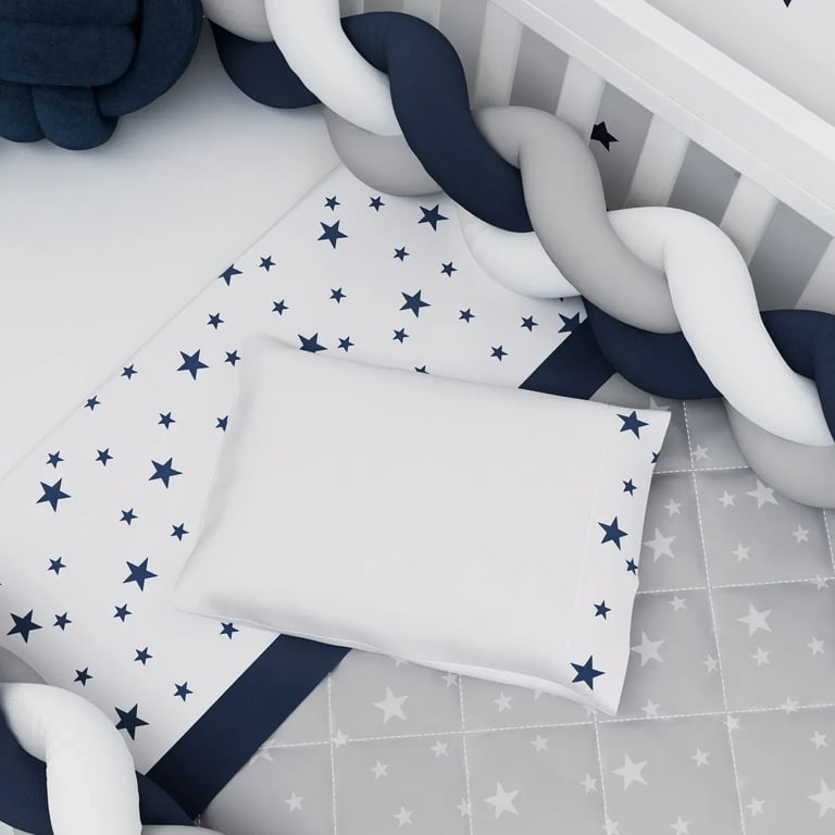 Jogo de Lençol Berço Estrelinhas Azul