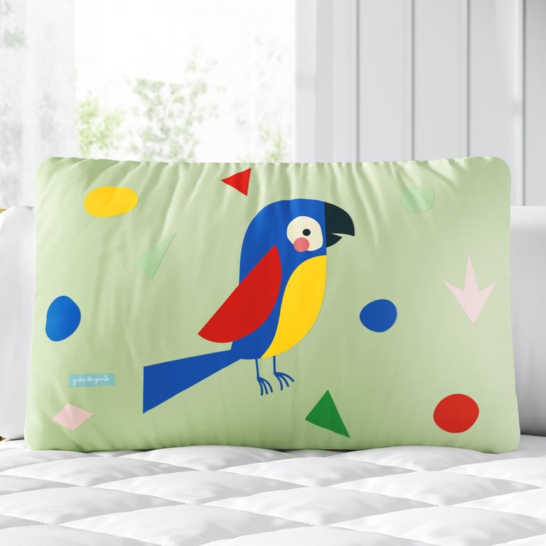 Almofada Retangular Arara Colorida 35cm