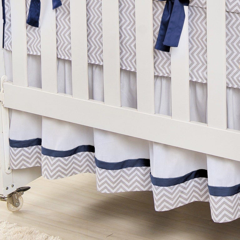 Saia de Berço Chevron Marinho