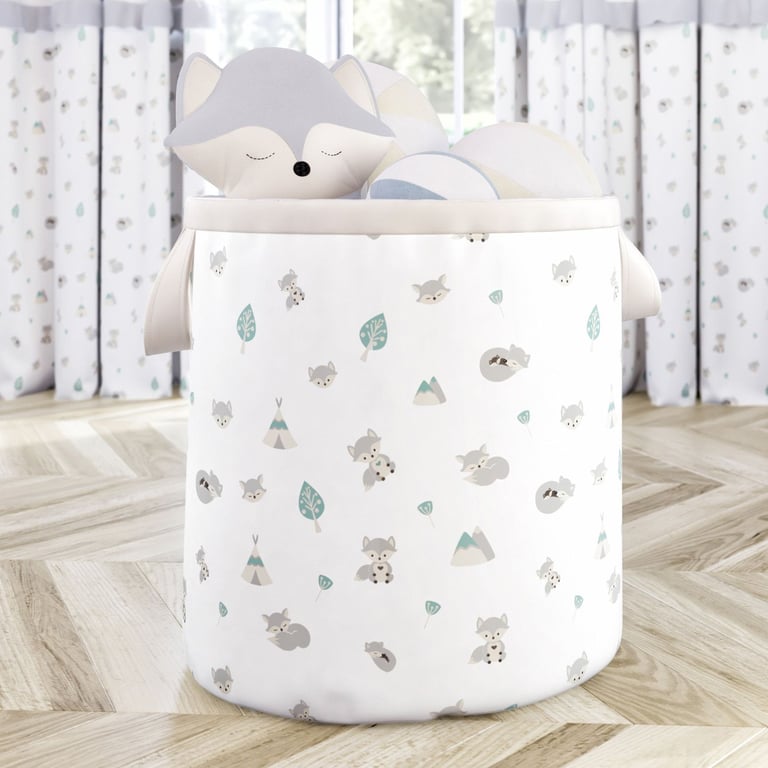 Cesto Organizador para Brinquedos Raposinha Cinza 42cm