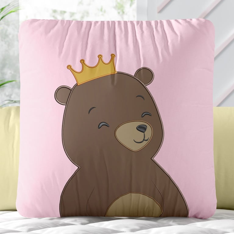 Almofada Quadrada Ursinha Princesa 30cm