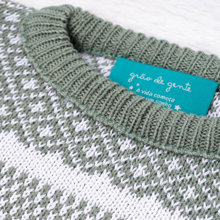 Casaquinho Tricot Geométrico Verde — vista alternativa