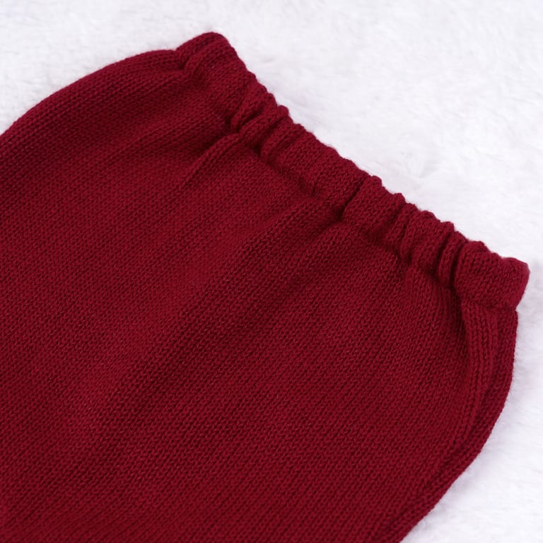 Calça Bebê Tricot Pézinho Canelado Vermelho