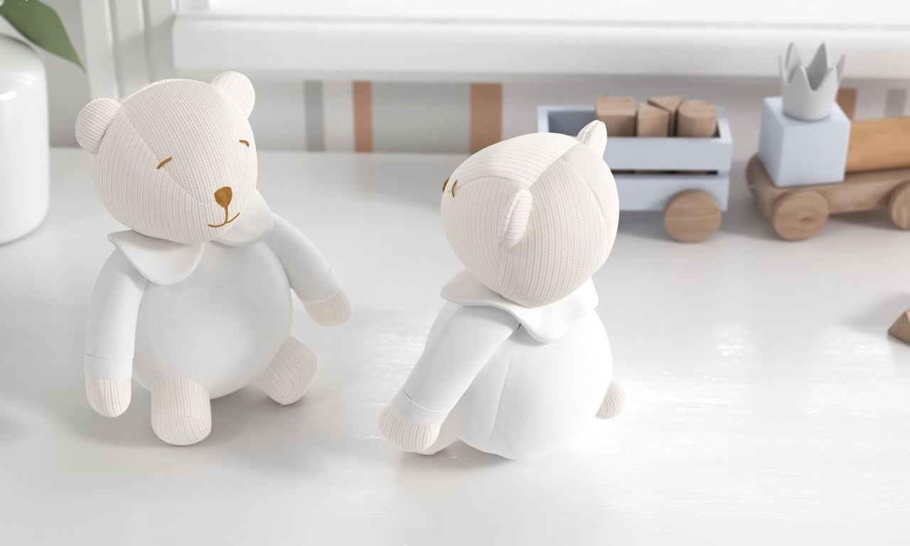 Urso Pijama Listrado Tricot Luxo Azul 18cm — vista alternativa