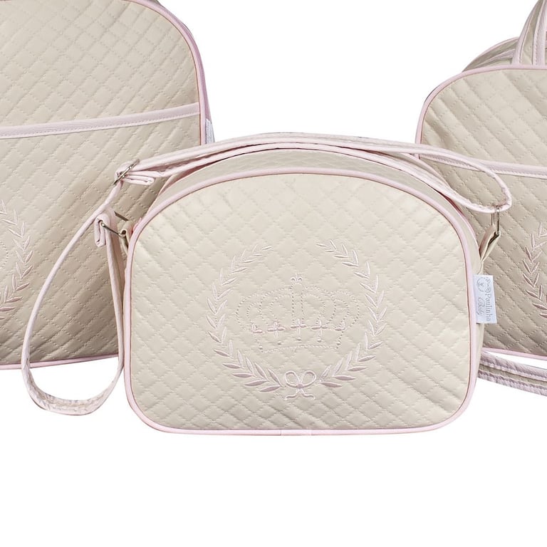 Frasqueira Termica Maternidade Coroinha do Bebê Rosa 30cm