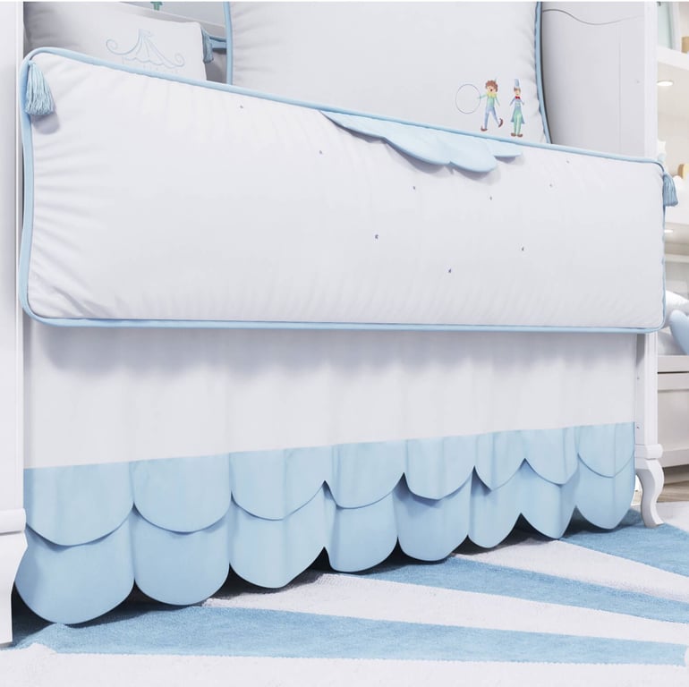 Saia de Berço Babado Duplo Escalope Rosé