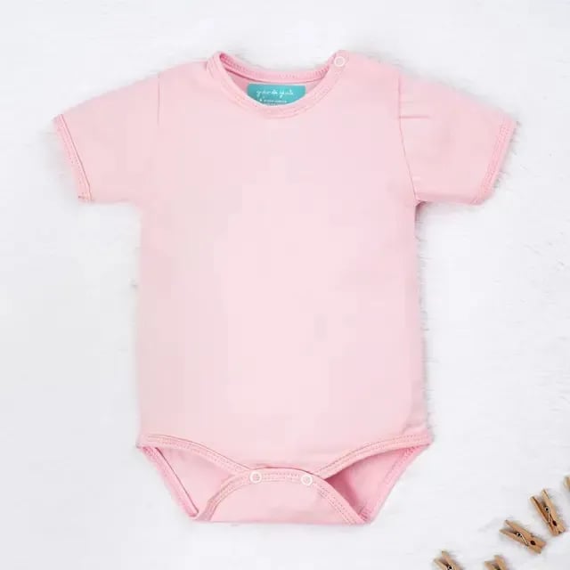Body Manga Curta Baby Basics Rosa Tam GG