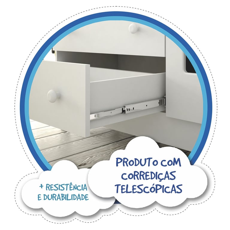 Cômoda Infantil Branco com Porta Selena — vista alternativa