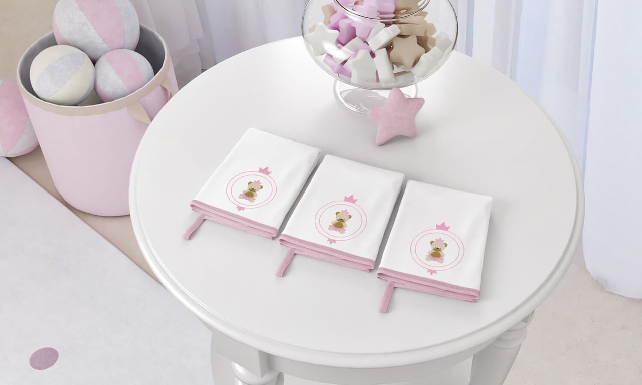 Jogo de Fraldas de Boca Malha Urso Teddy Realeza — vista alternativa