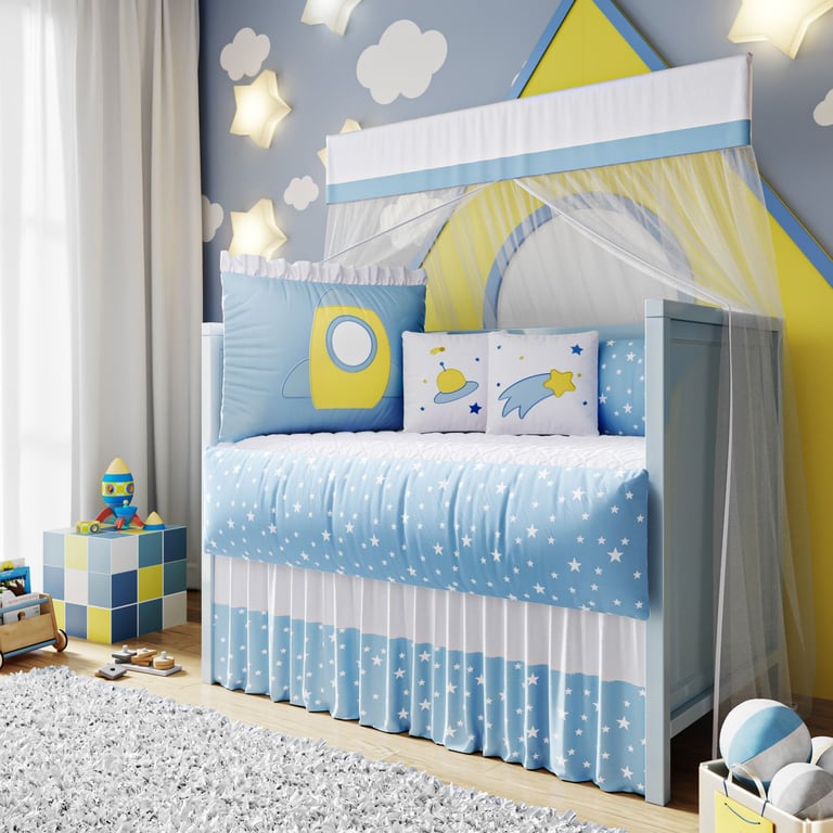 Kit Berço Foguete Azul — vista alternativa