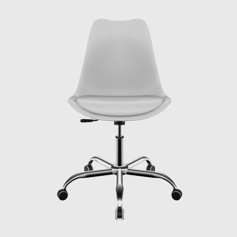 Cadeira de Escritório Saarinen Cromada Branco