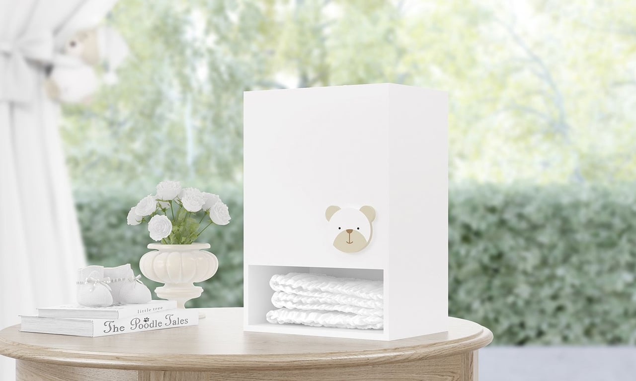 Porta Fraldas Branco Clássico