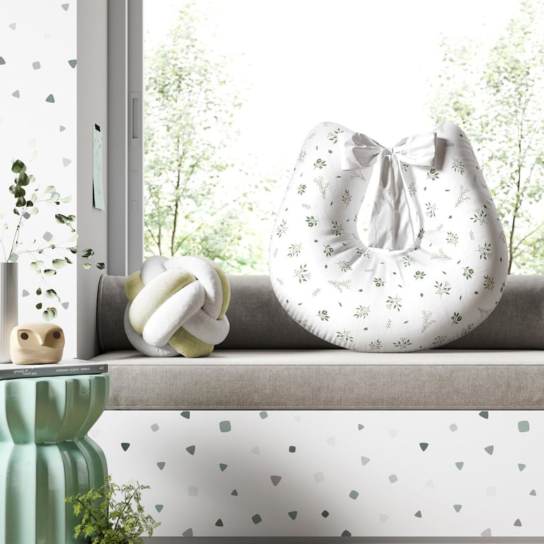 Almofada Amamentação Floral Bosque Encantado Rosa com Laço — vista alternativa