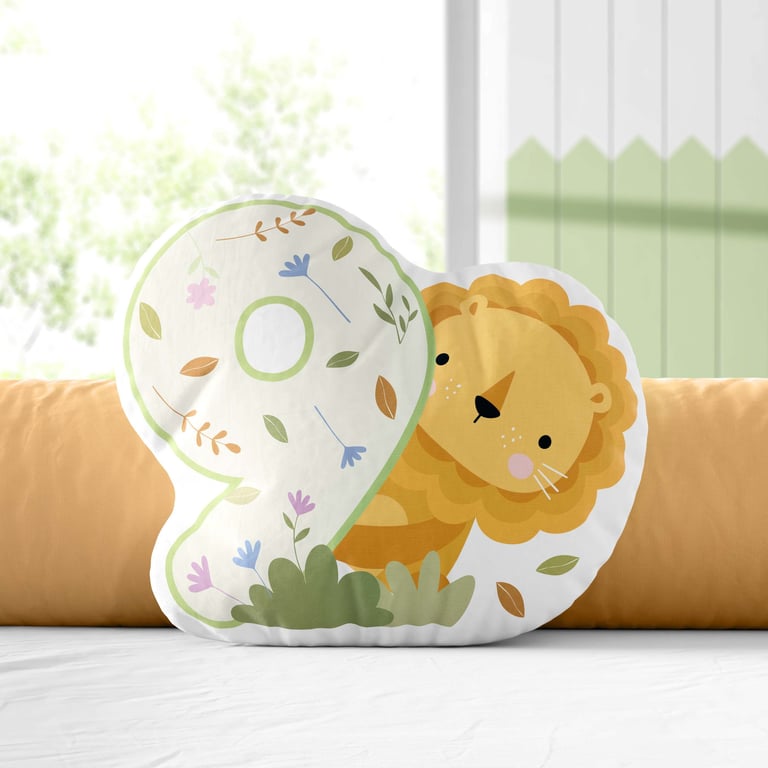 Almofada Mesversário 9 Meses Selva Baby 20cm — imagem 1 de 2