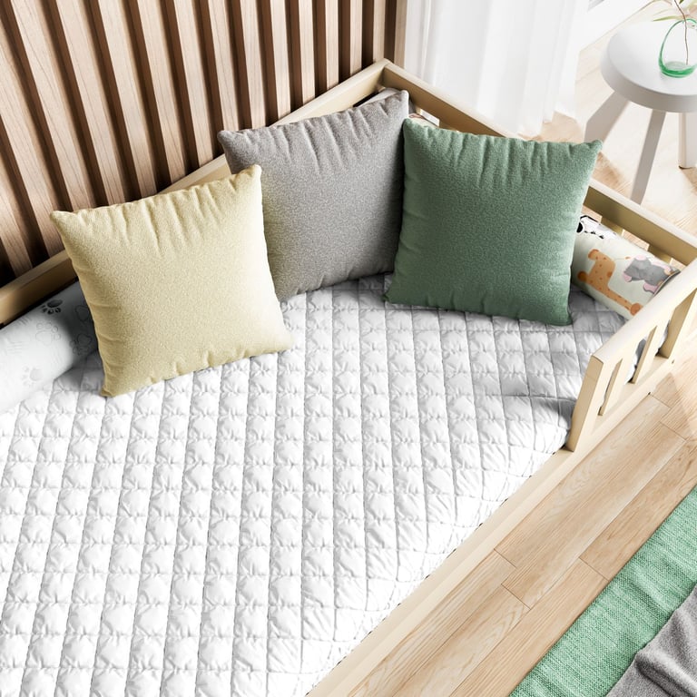 Edredom Solteiro Montessoriano Matelassê Cinza