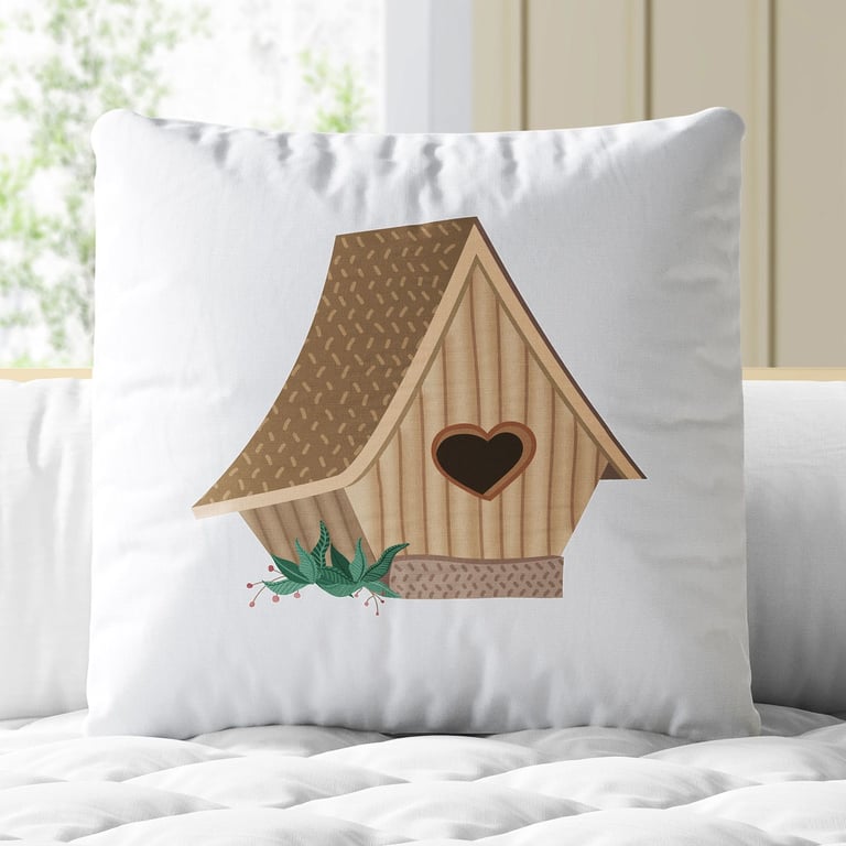 Almofada Quadrada Casa de Passarinho 30cm