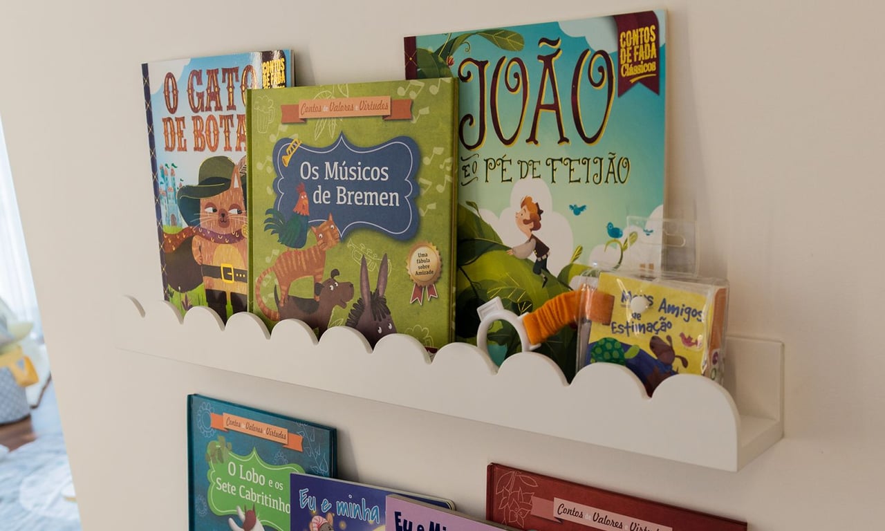 Prateleira para Livros Ondinha Branco 75cm — vista alternativa