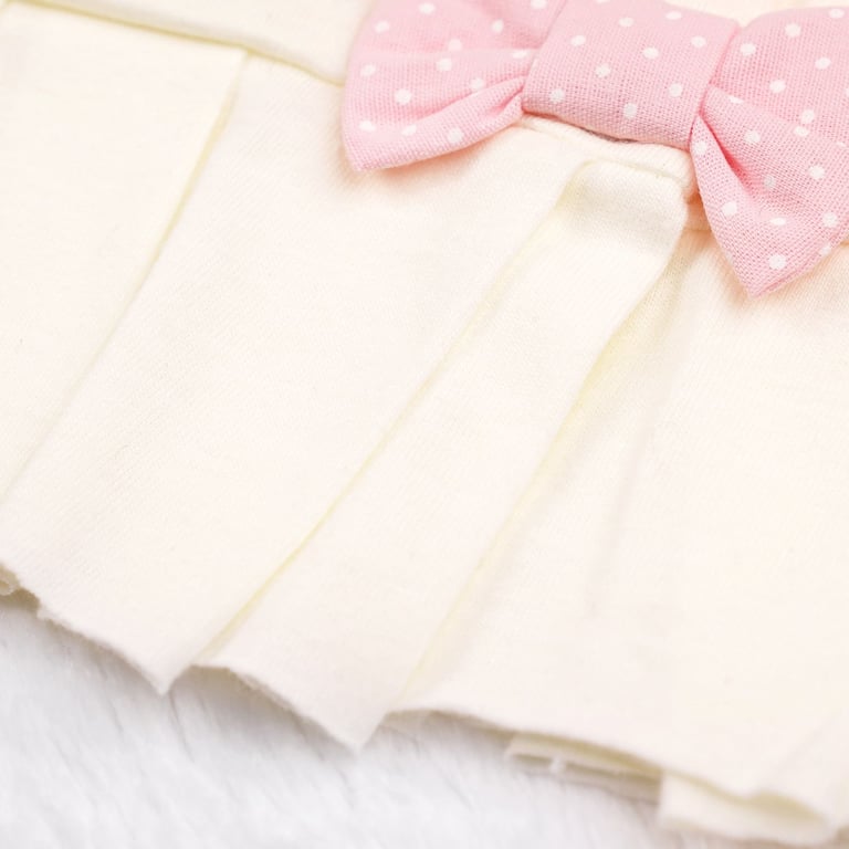 Saída Maternidade Ursinha Poá Rosa e Creme 04 Peças — vista alternativa