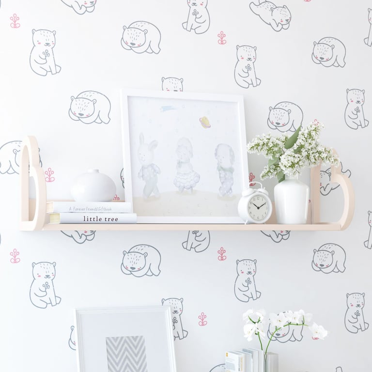 Prateleira para Livros Coração Rosa