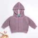 Saída Maternidade com Capuz Tricot Roxo Lavanda 03 Peças - imagem 6