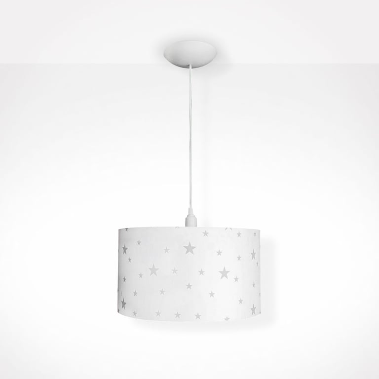 Luminária Pendente Estrelinhas Cinza