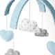 Móbile Coração e Nuvem Poá Azul Bebê - imagem 2