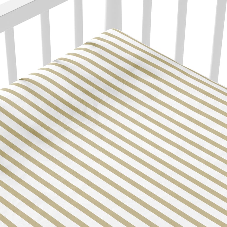 Lençol Berço com Elástico Listra Cinza