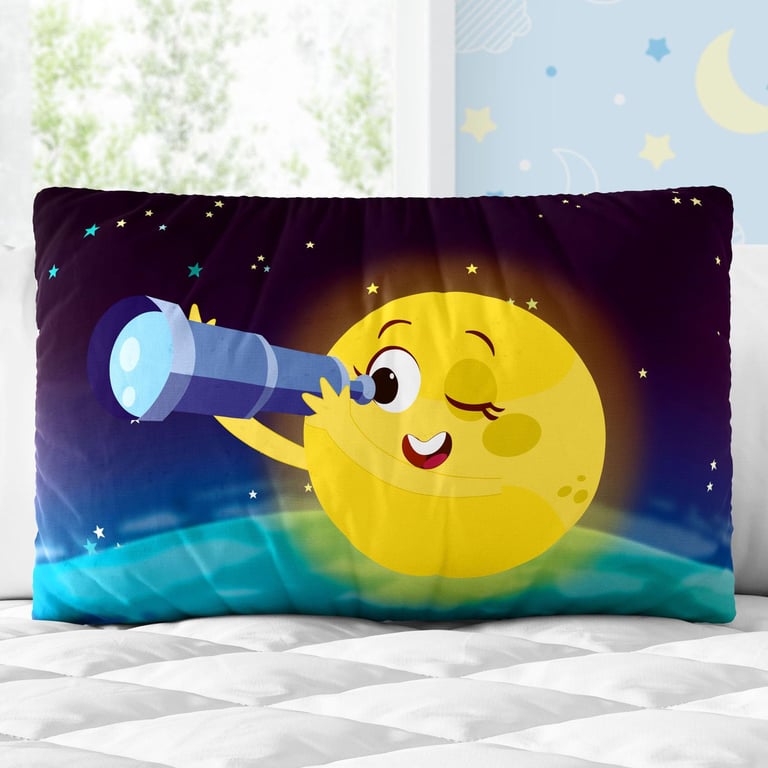 Almofada Retangular O Show da Luna, Lua e Telescópio