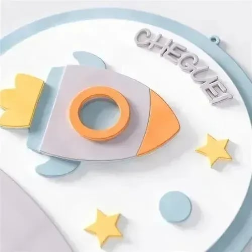 Porta Maternidade Personalizado Foguete Patchwork Azul - Gael — vista alternativa