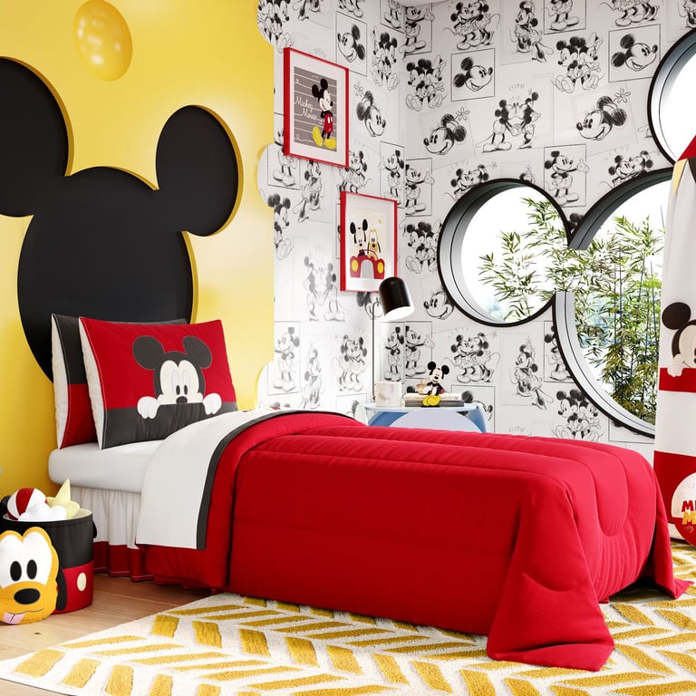 Kit Cama Infantil Solteiro Amiguinhos Mickey Mouse — vista alternativa
