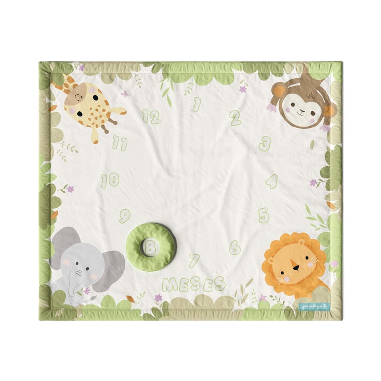 Tapete Mesversário Folhas Selva Baby — vista alternativa