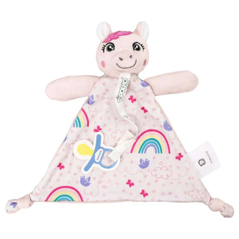 Naninha Pimpolho com Prendedor de Chupeta Pônei Rosa