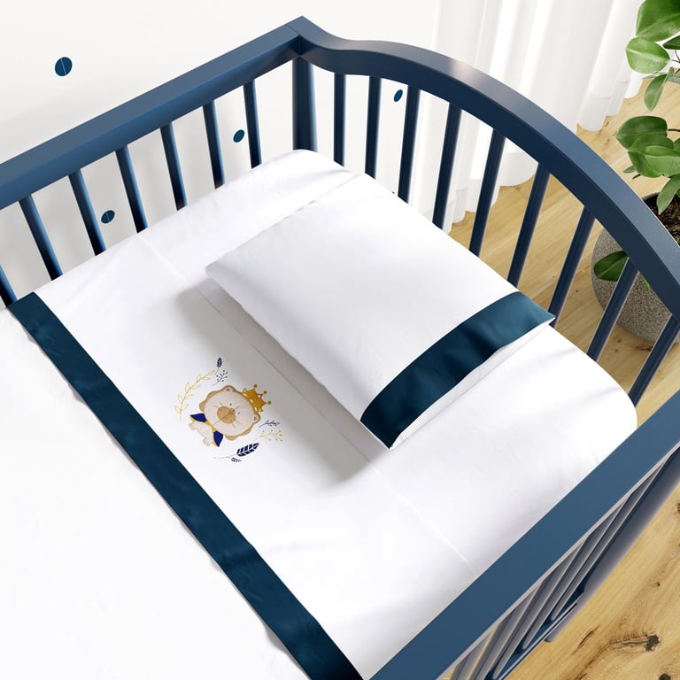 Jogo de Lençol Berço Bordado Leão Verde 3 peças — vista alternativa