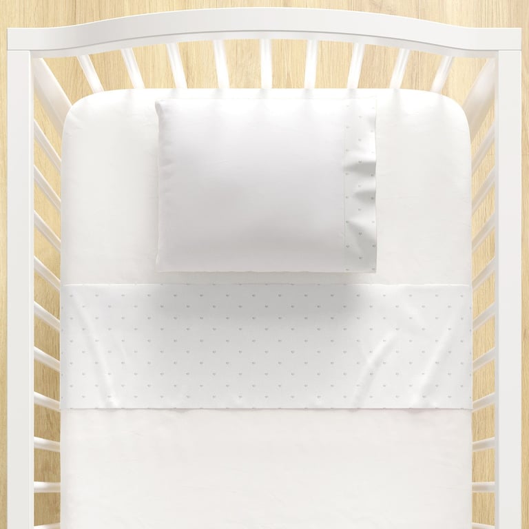 Jogo de Lençol Berço Bordado Coração Petit 3 peças — vista alternativa