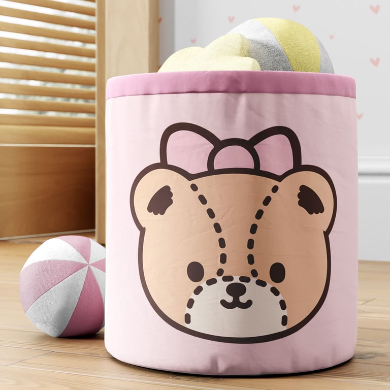 Cesto Organizador para Brinquedos Ursinha Tiny Chum 28cm