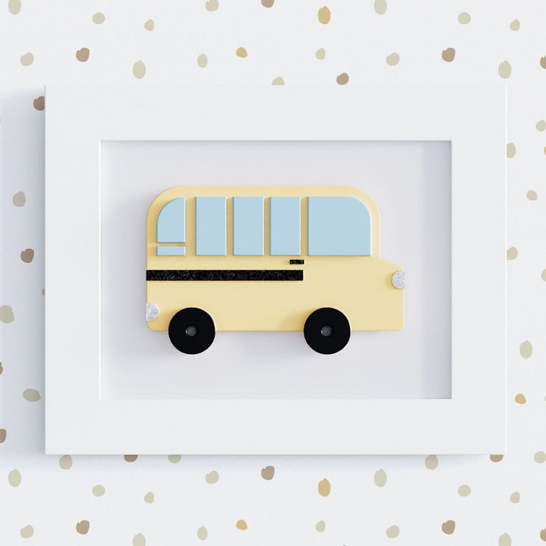Quadro Ônibus Escolar Amarelo 25cm