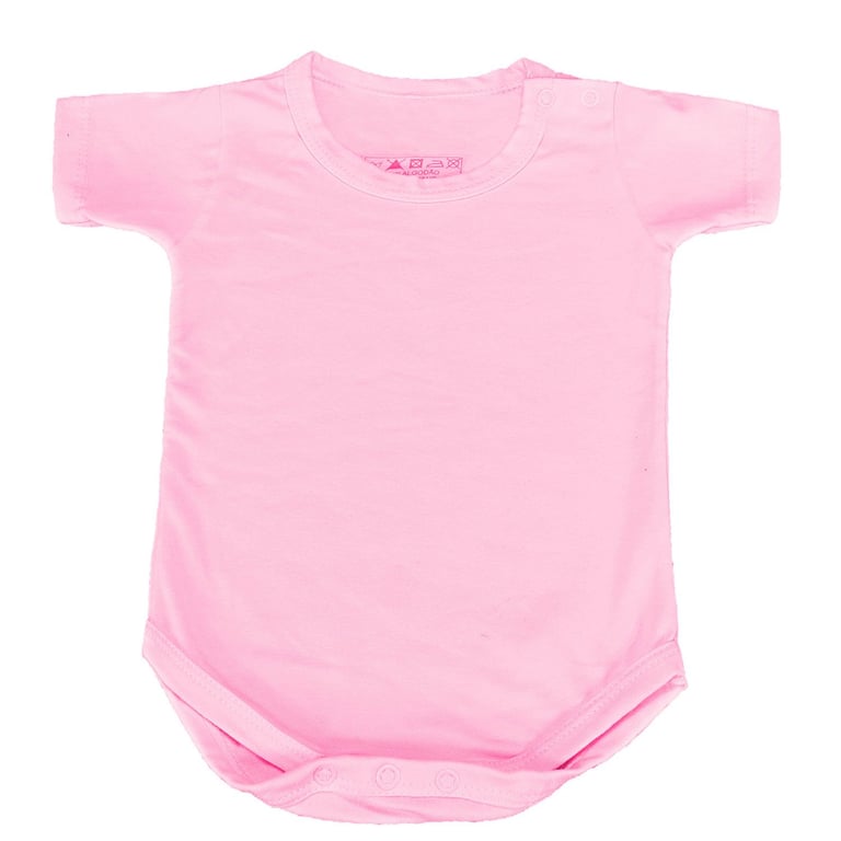 Body Manga Curta com Botão no Ombro Vermelho