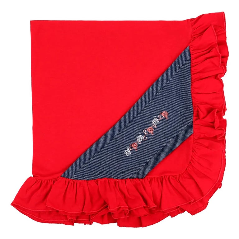 Saída Maternidade Din Don com Gola e Laço Vermelho — vista alternativa