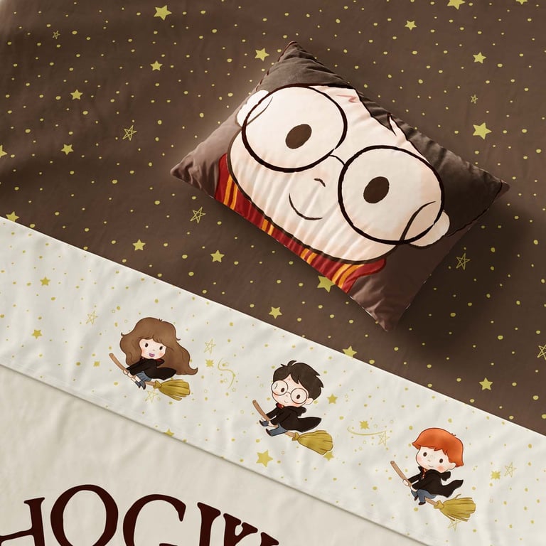 Jogo de Lençol Mini Cama Harry Potter Hogwarts