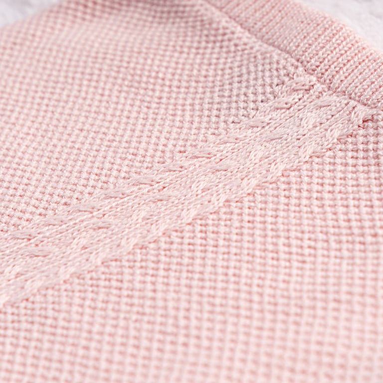 Calça Bebê Tricot Trança Rosa