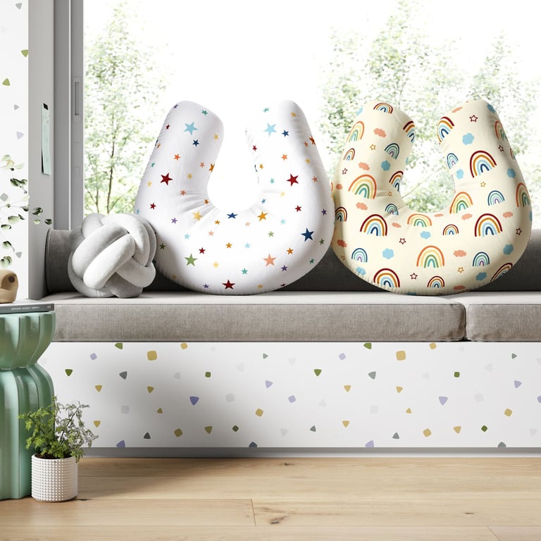 Almofada Amamentação Dupla Face Estrelinha Arco-íris Colorida — vista alternativa