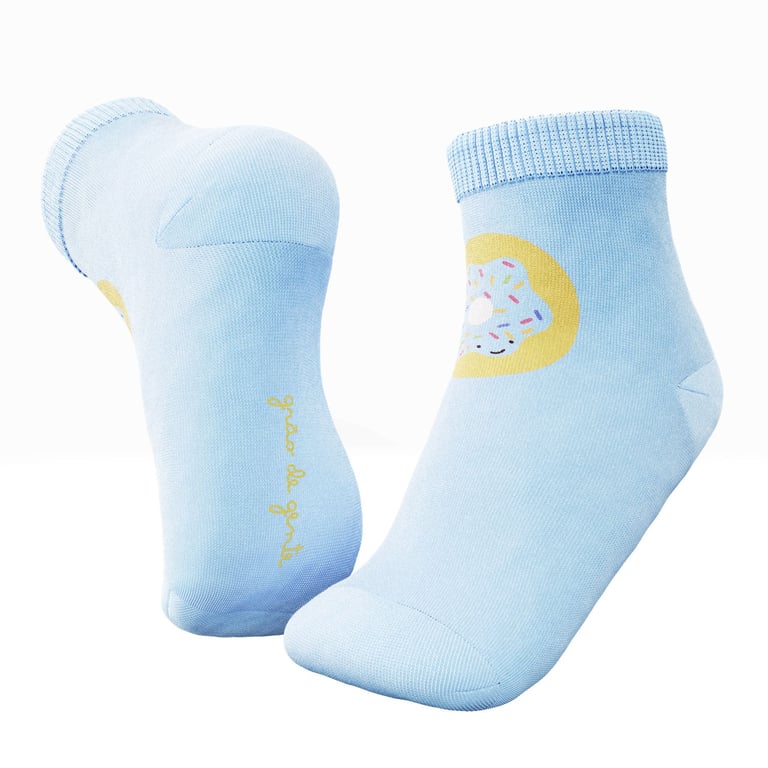 Kit Meia Bebê Família Trocapé Pirulito e Donuts Rosa e Azul 4 Pares — vista alternativa