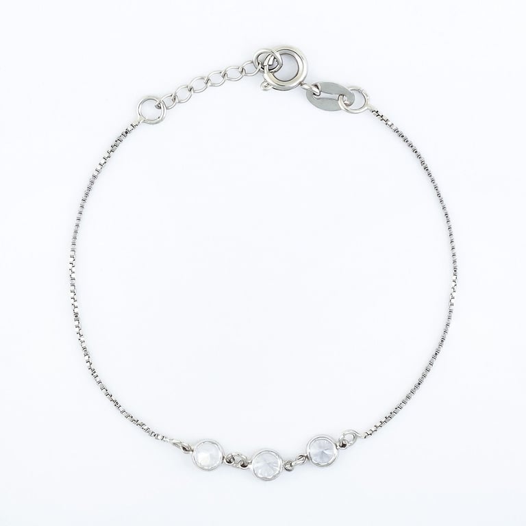 Pulseira Infantil Pontos de Luz com Zircônia e Ródio