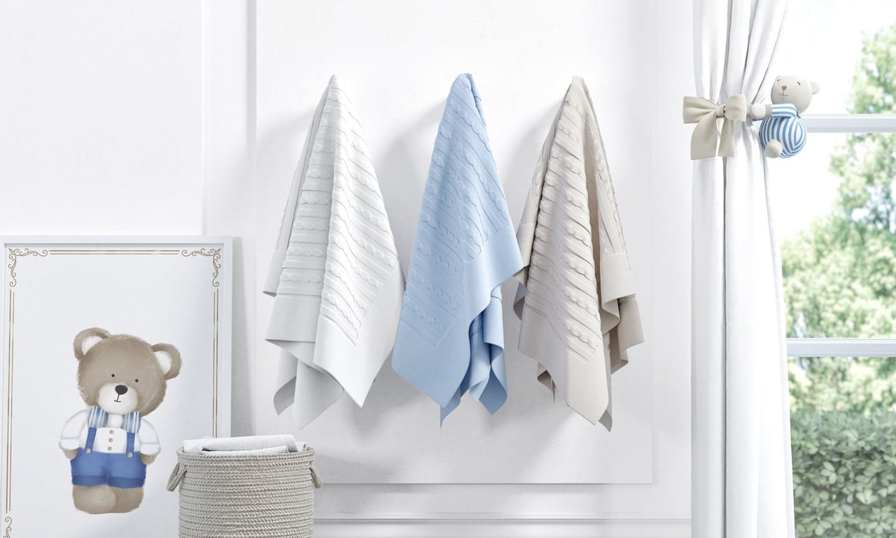 Manta Bebê Tricot Luxo Branco 1m — vista alternativa