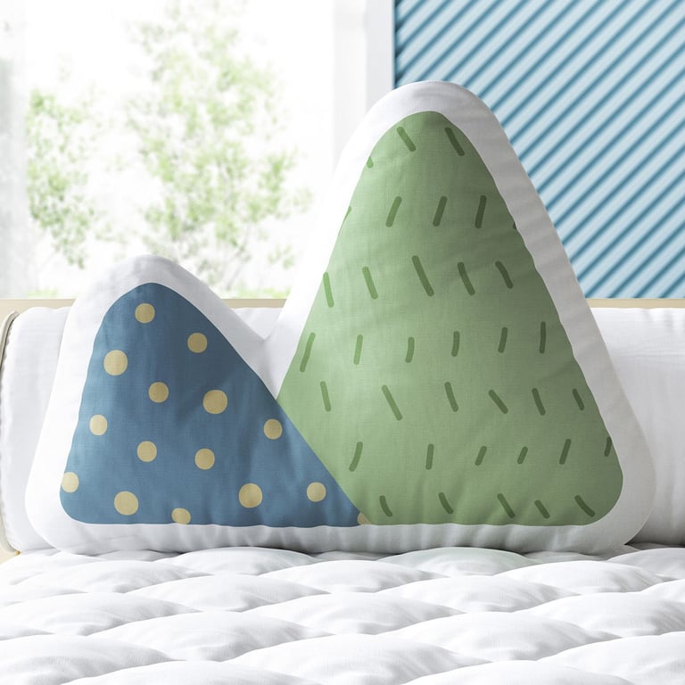 Almofada Montanhas Coloridas Verde e Azul 33cm