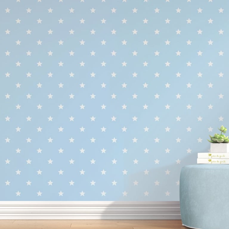 Papel de Parede Céu Estrelado Azul Claro 3m