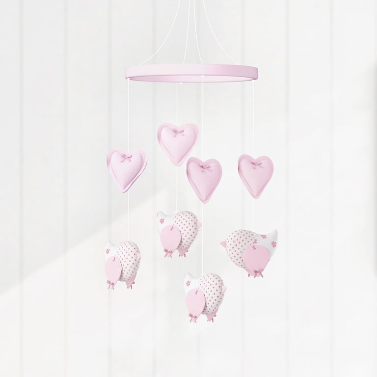 Móbile Patchwork Rosa