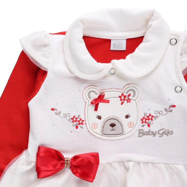 Saída Maternidade Baby Gijio Ursa Laço Vermelho — vista alternativa