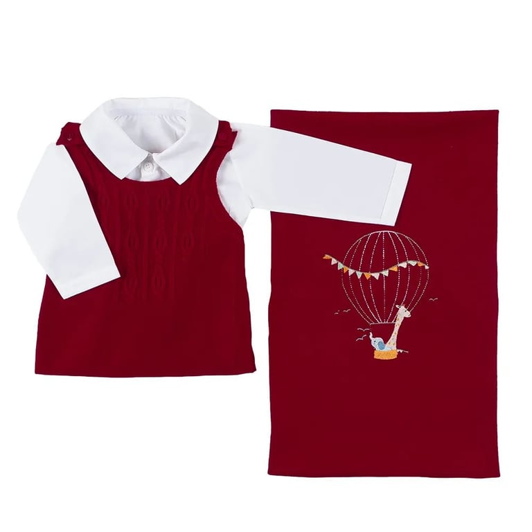 Saída Maternidade Fofinho com Detalhe Bordado Balão Amarelo