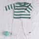 Saída Maternidade Tricot Casaquinho Neutro Chic Verde e Branco 02 Peças - imagem 1